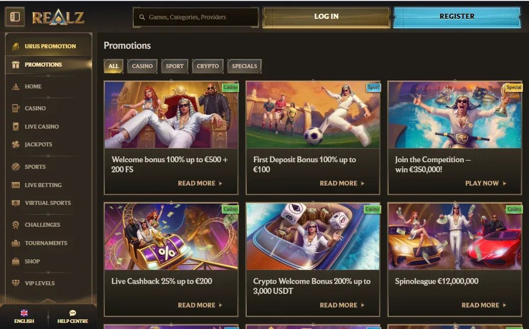 Realz casino boni