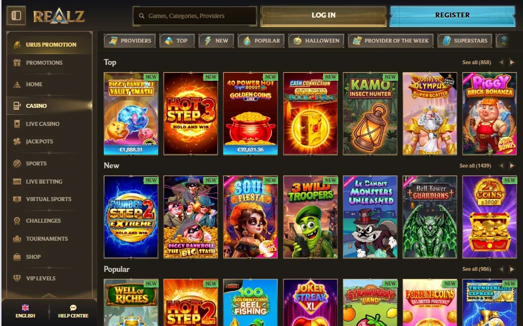 Realz casino slots
